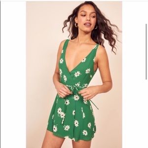 Reformation Anchorage Floral Daisy Wrap Mini Dress